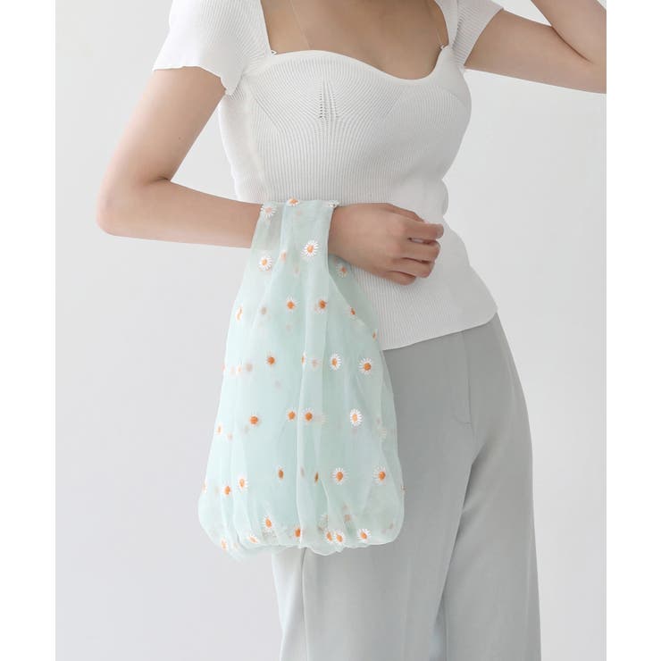 シフォン花刺繍シースルー トートバック | by muni:r | 詳細画像5 