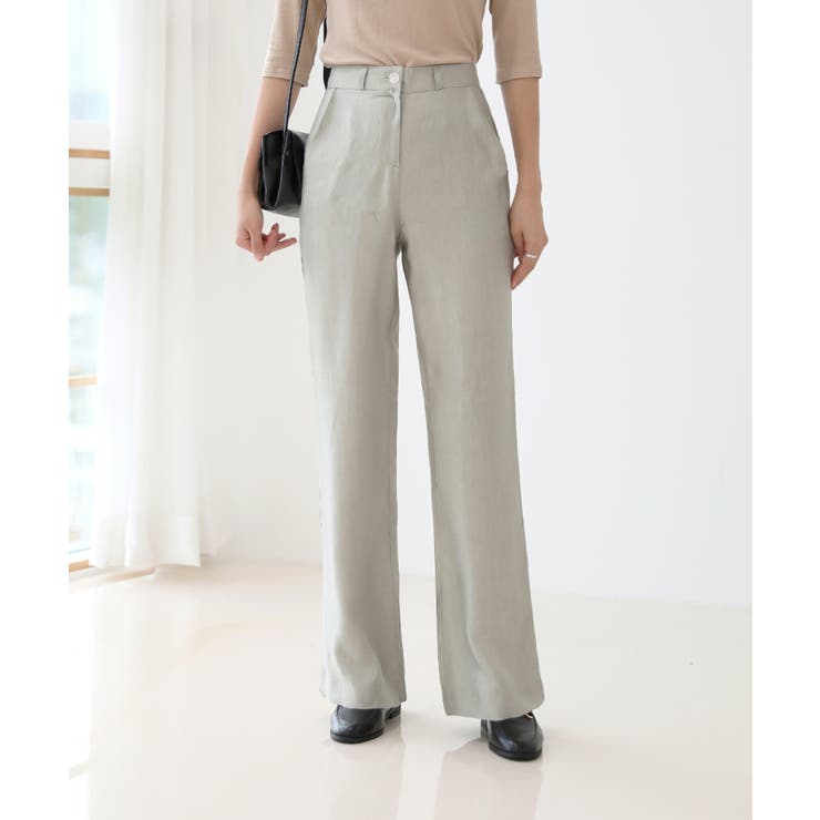 美脚パステルロングスラックス/しわ加工サテンフレアパンツ | by muni:r | 詳細画像10 