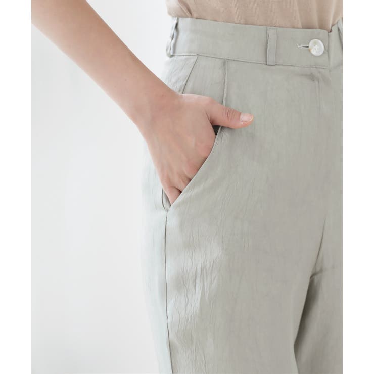 美脚パステルロングスラックス/しわ加工サテンフレアパンツ | by muni:r | 詳細画像16 