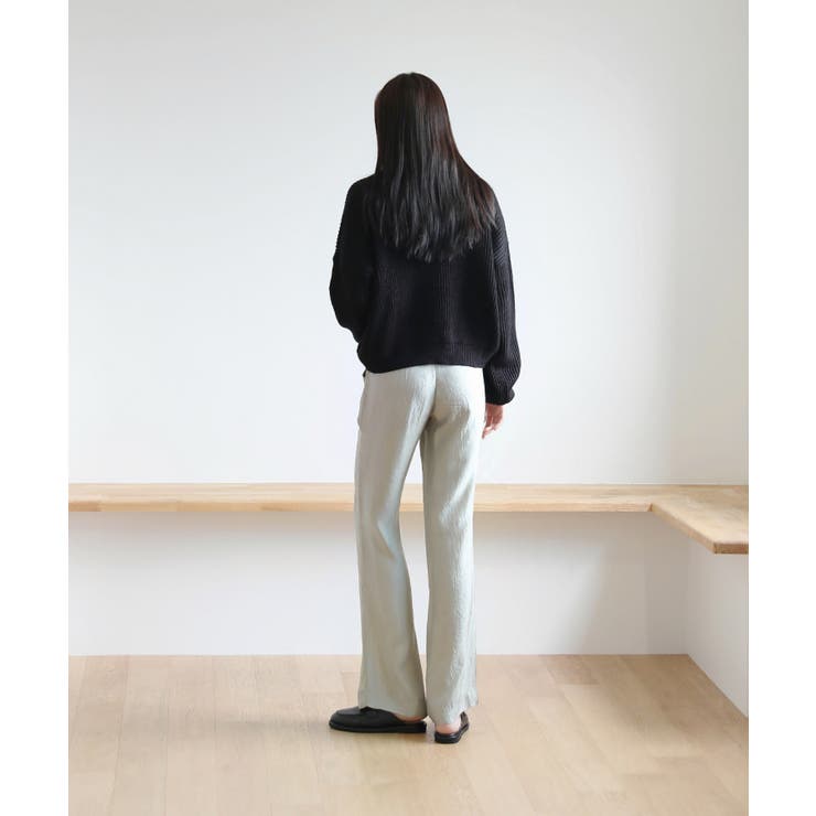 美脚パステルロングスラックス/しわ加工サテンフレアパンツ | by muni:r | 詳細画像29 