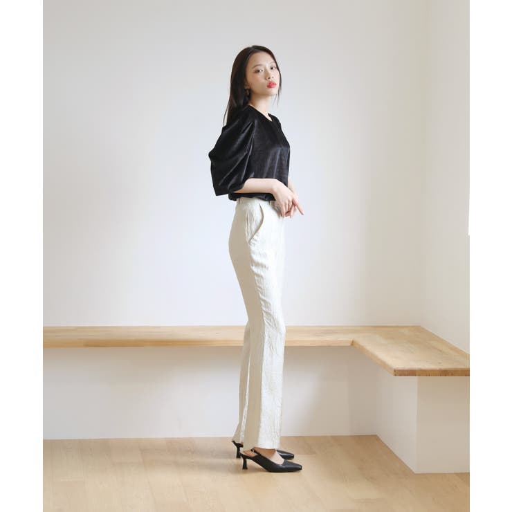 百合紋章　フレアパンツ GOLDJAPAN 大きいサイズ レディース ボトムス パンツ 股ズレ防止