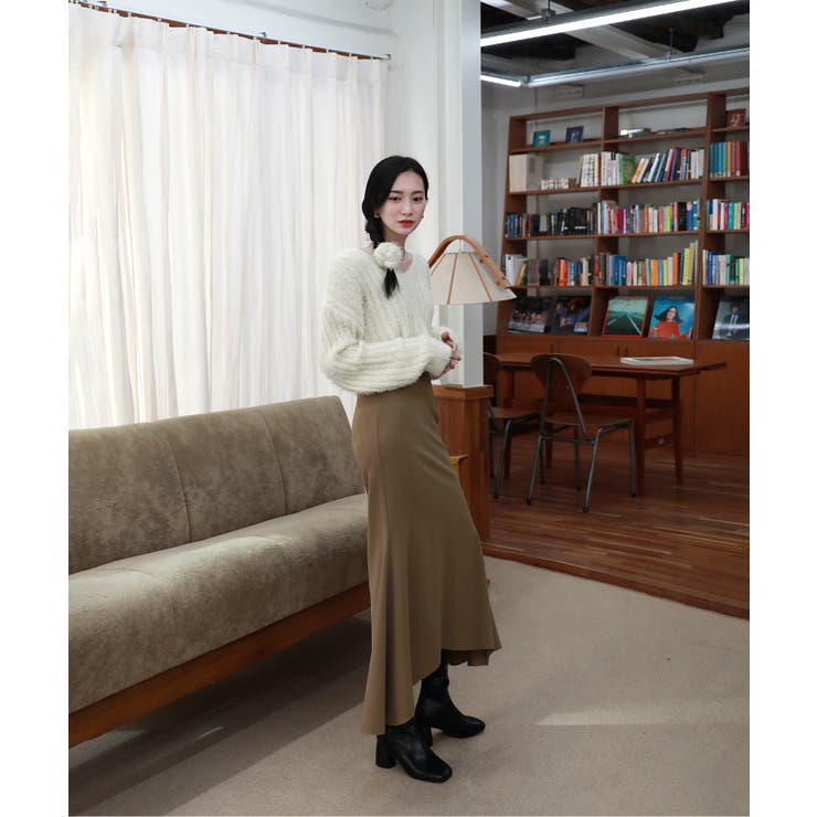 Aライン ウエストゴム ロングスカート/フレア美ライン スカート | by muni:r | 詳細画像17 