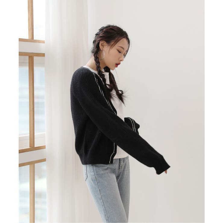 ステッチラインVネックカーディガン | by muni:r | 詳細画像9 