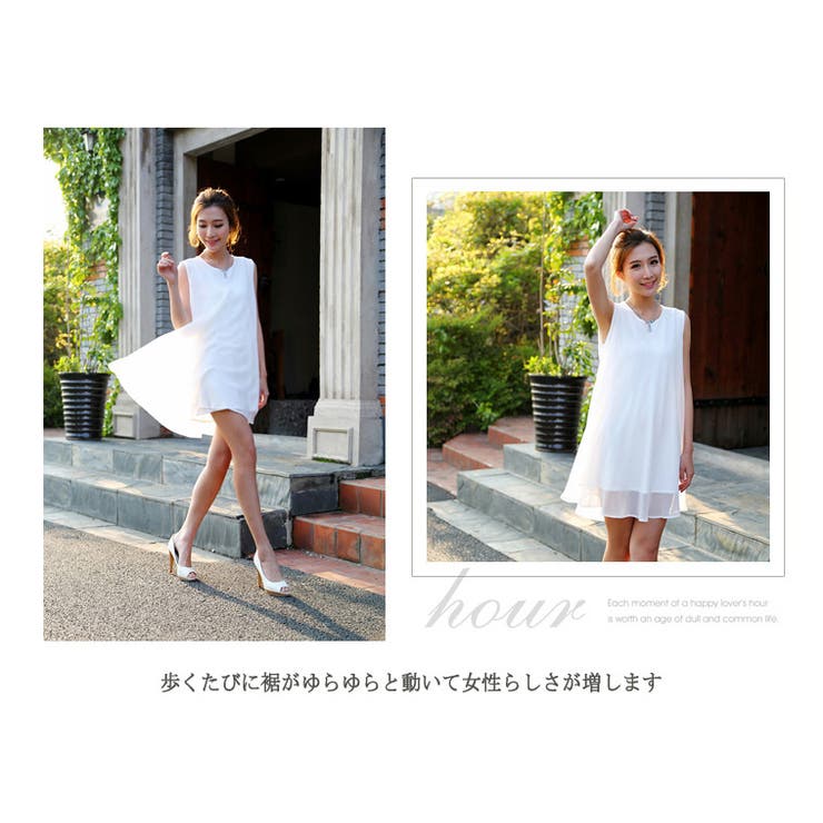 裾がふんわりとしたシフォンのチュニックワンピース☆