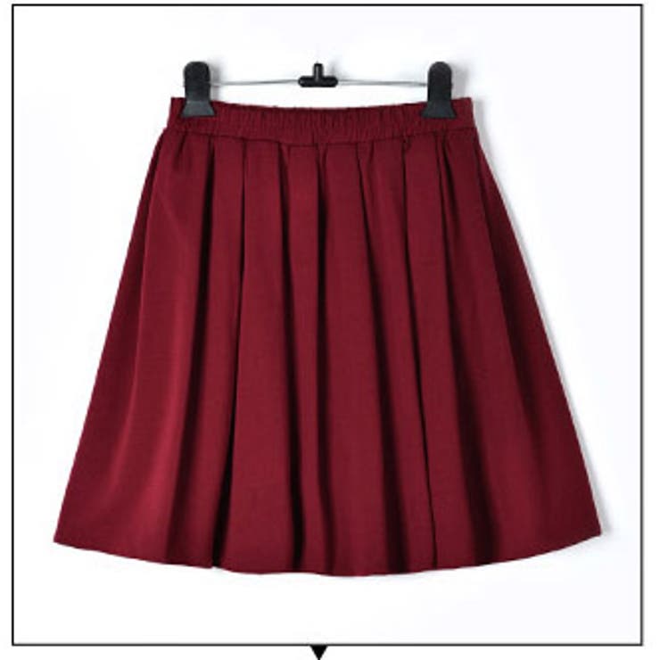 ボルドー | スカート ミニ丈 インナーパンツ付き フレアー コットン 韓国ファッション 夏 | candy-house 