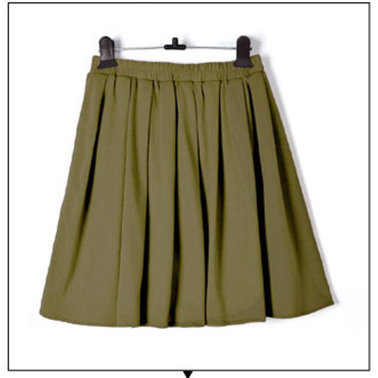 カーキ | スカート ミニ丈 インナーパンツ付き フレアー コットン 韓国ファッション 夏 | candy-house 