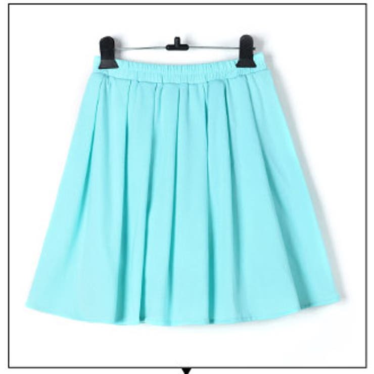 スカイブルー | スカート ミニ丈 インナーパンツ付き フレアー コットン 韓国ファッション 夏 | candy-house 