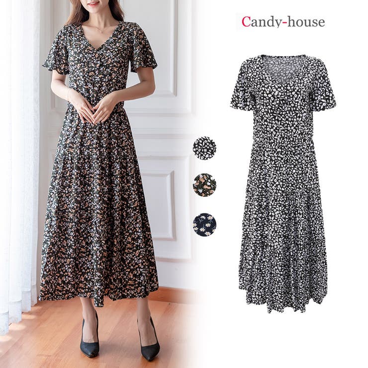 ワンピース 花柄 フラワープリント | candy-house  | 詳細画像1 