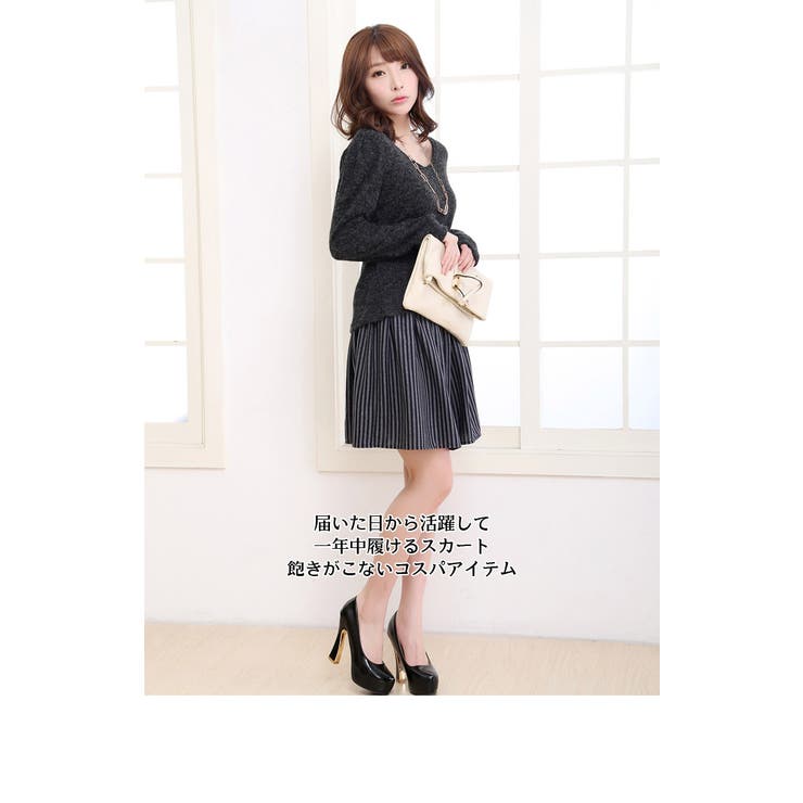 スカート ミニ丈 インナーパンツ付き フレアー コットン 韓国ファッション 夏 | candy-house  | 詳細画像27 