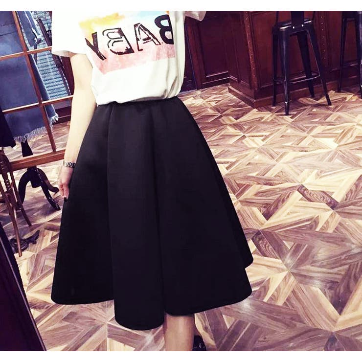 スカート フレアー ミモレ 膝丈 1772 韓国ファッション 夏 | candy-house  | 詳細画像16 