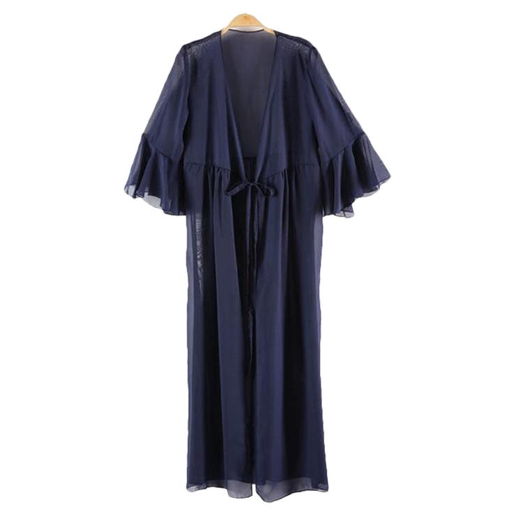 ネイビ | レディース ロングカーディガン シフォン | candy-house 