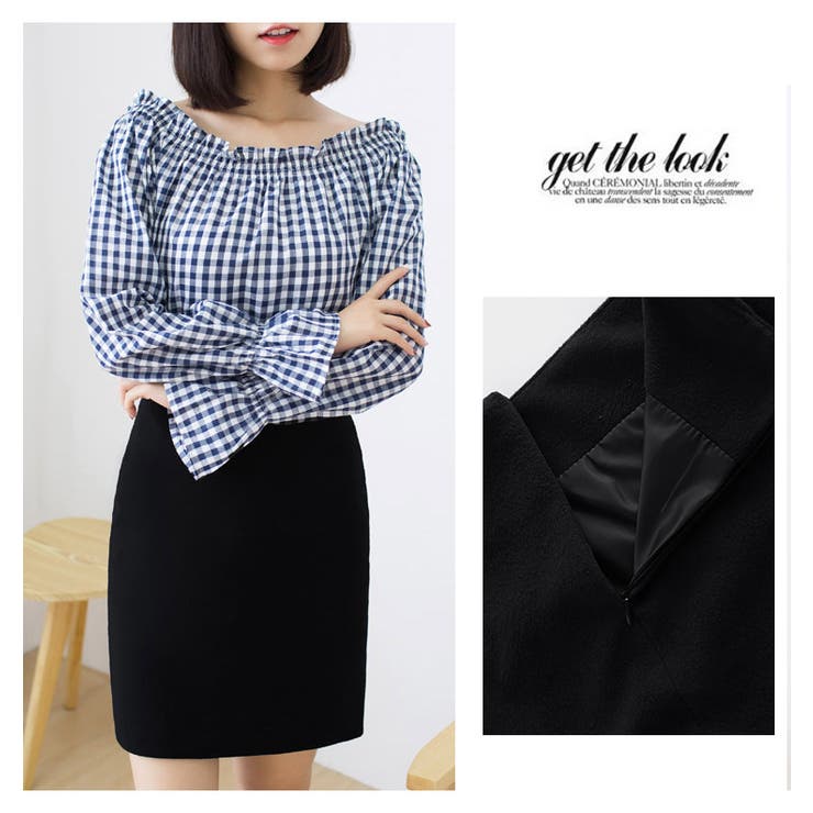 レディース スカート 厚手 ペンシル タイト シンプル ミニ 秋冬 1863 | candy-house  | 詳細画像8 