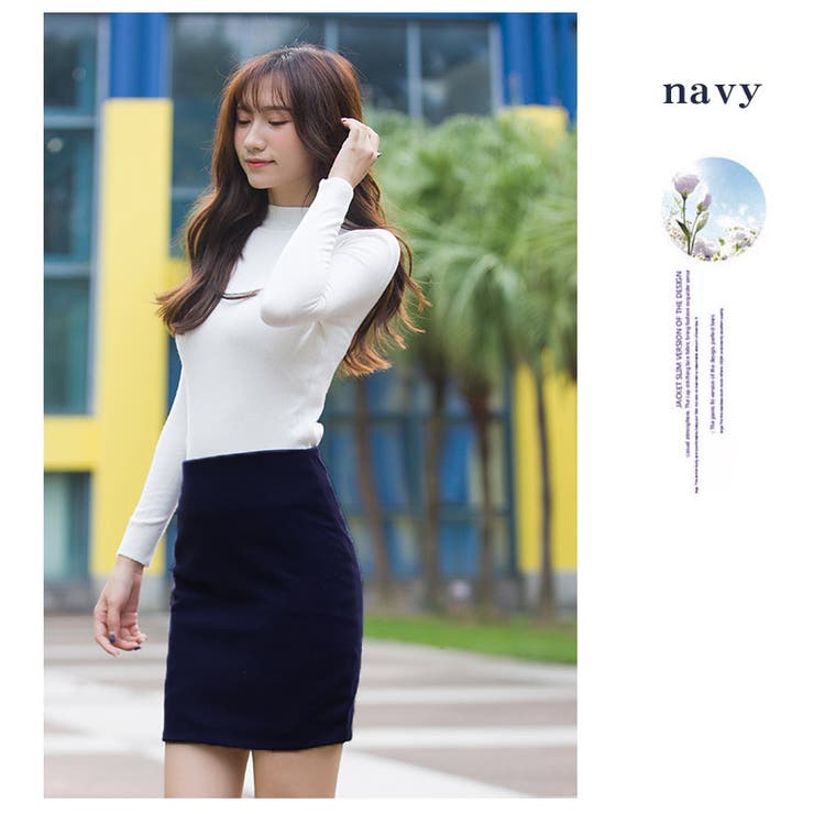 レディース スカート 厚手 ペンシル タイト シンプル ミニ 秋冬 1863 | candy-house  | 詳細画像15 