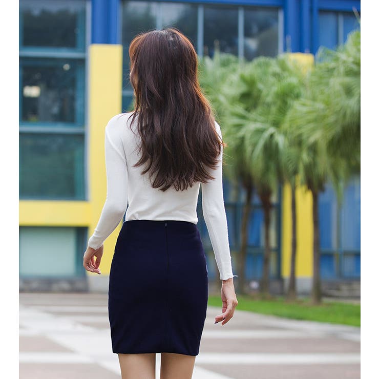 レディース スカート 厚手 ペンシル タイト シンプル ミニ 秋冬 1863 | candy-house  | 詳細画像16 