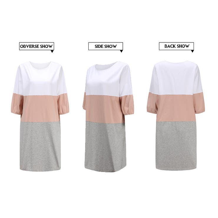 バイカラー カットソー ワンピース | candy-house  | 詳細画像17 