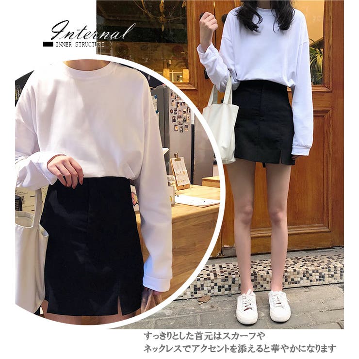 クルーネック ロングスリーブ Tシャツ | candy-house  | 詳細画像11 