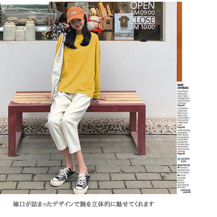 クルーネック ロングスリーブ Tシャツ | candy-house  | 詳細画像13 