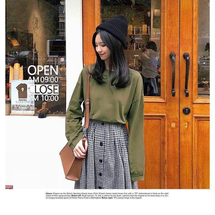 クルーネック ロングスリーブ Tシャツ | candy-house  | 詳細画像18 