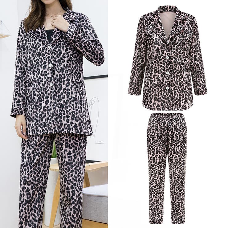 ヒョウ柄 長袖 パジャマ | candy-house  | 詳細画像1 