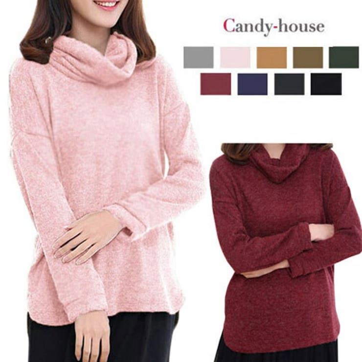 ニット タートルネック チュニック レディース 秋冬 169003 | candy-house  | 詳細画像1 