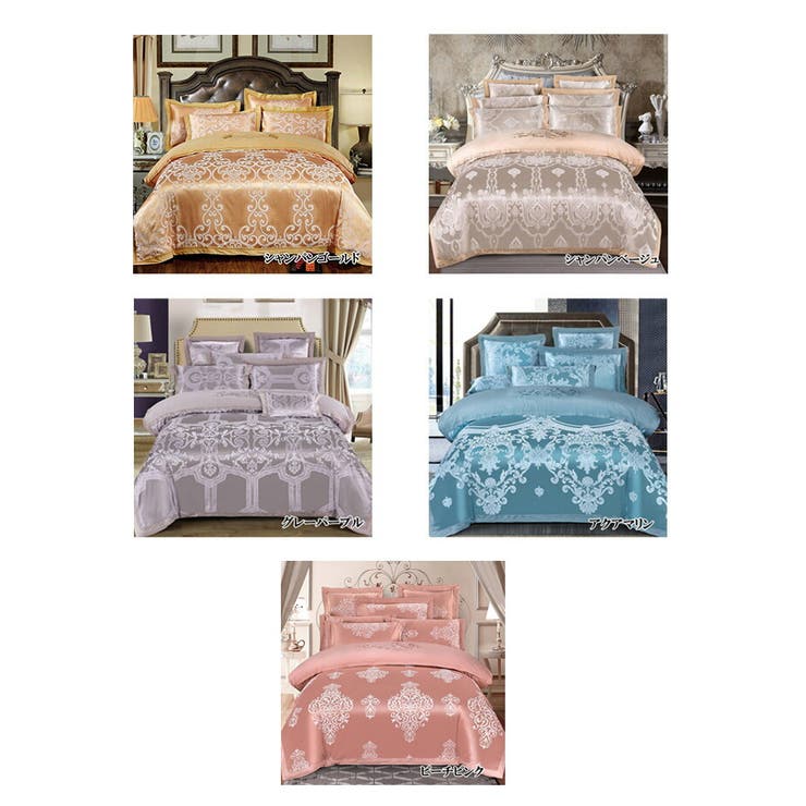 布団カバー ダブル 刺繍 シルキー 4点  1102 | candy-house  | 詳細画像16 