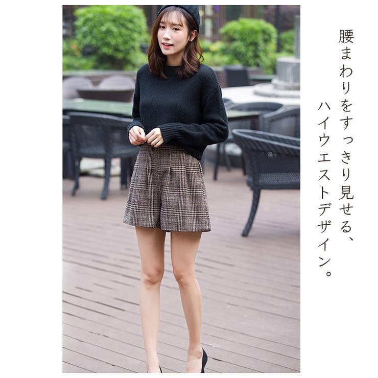 レディース ショートパンツ グレンチェック | candy-house  | 詳細画像8 