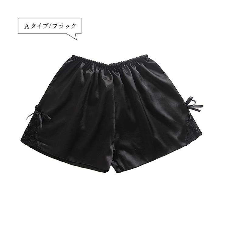 Aタイプ/ブラック | レディース ペチパンツ サテン | candy-house 