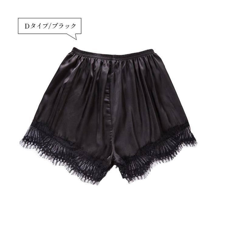 Dタイプ/ブラック | レディース ペチパンツ サテン | candy-house 