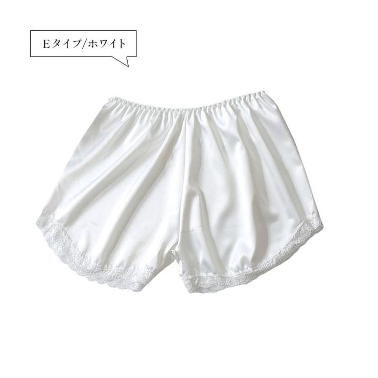 Eタイプ/ホワイト | レディース ペチパンツ サテン | candy-house 