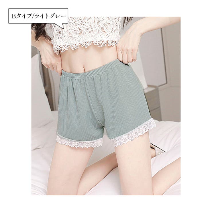 Bタイプ/ライトグレー | レディース ペチパンツ サテン | candy-house 