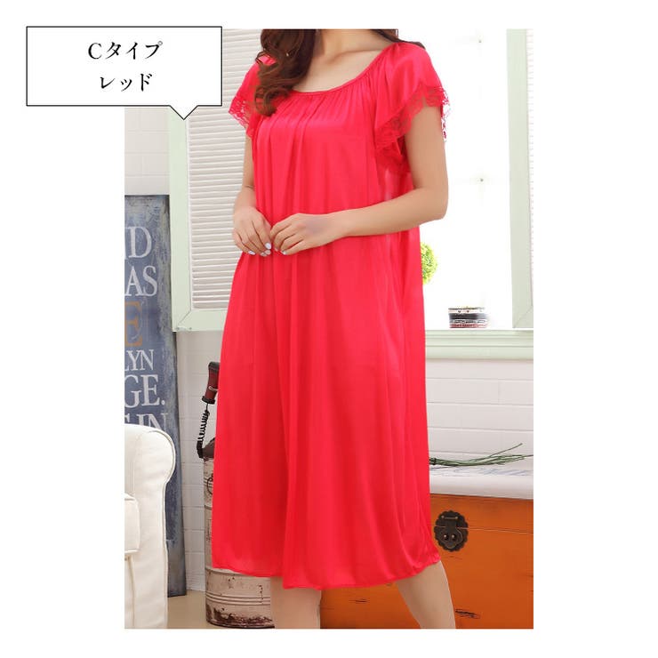 Cタイプ/レッド | レディース ルームウェア スリップ | candy-house 