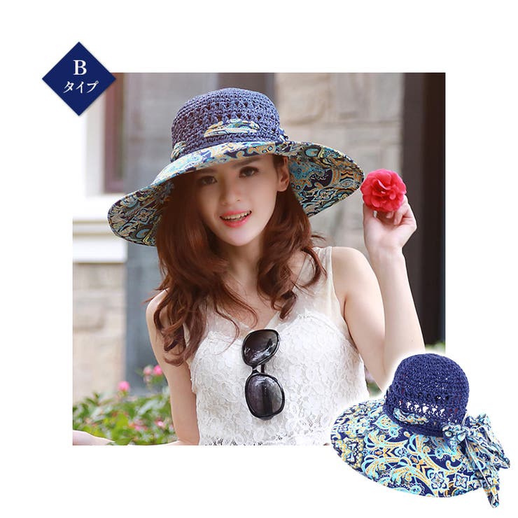 Bタイプ | レディース バックリボン 日よけ帽子 | candy-house 