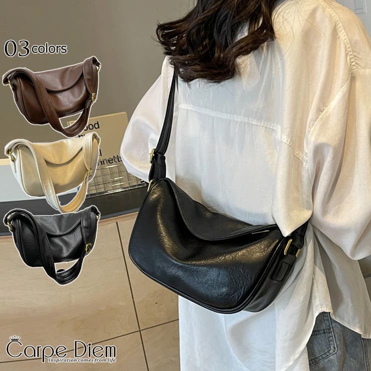 ブラック | ショルダーバッグ PU 肩掛け | Carpe diem