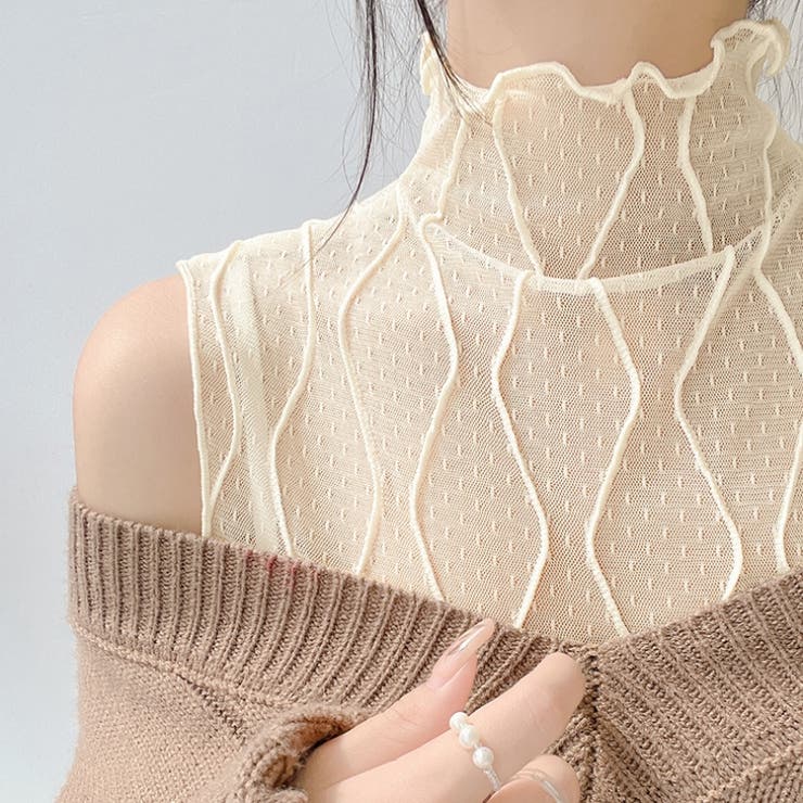 シアー ノースリーブ トップス | Carpe diem | 詳細画像1 