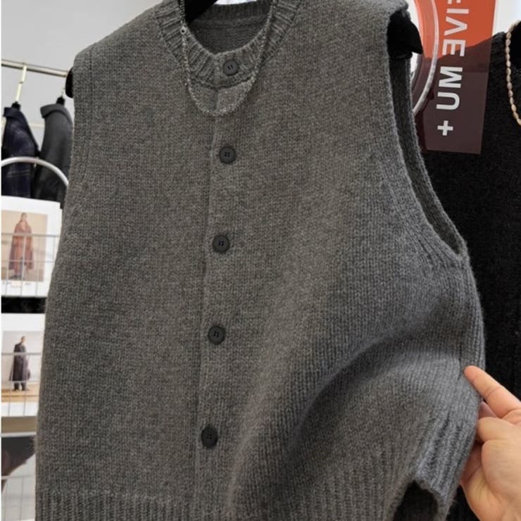 Vネックニットベスト トップス レイヤード風 | Carpe diem | 詳細画像6 