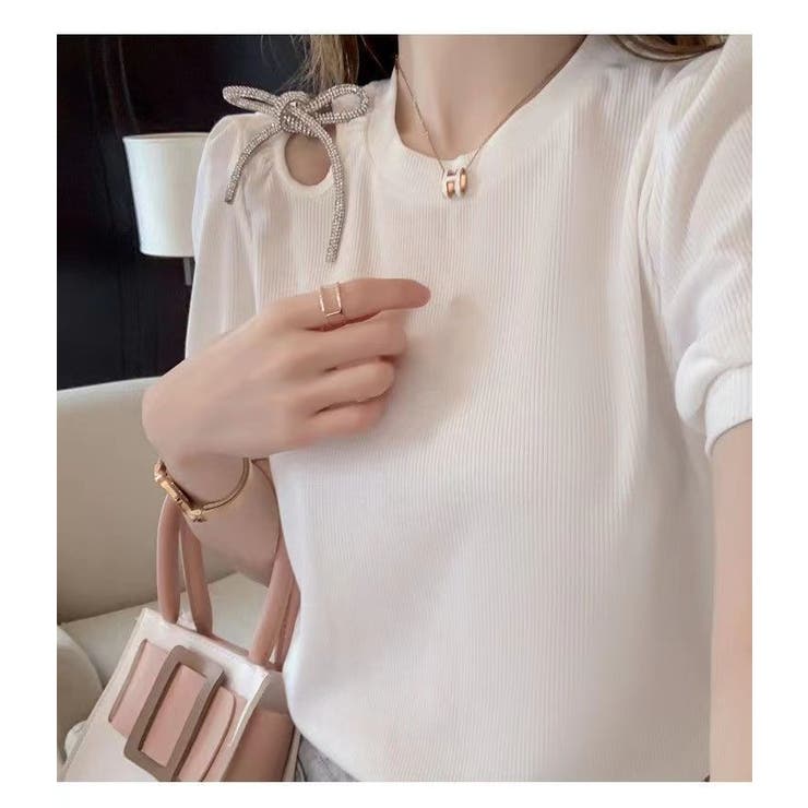 半袖ブラウス トップス 飾り付き | Carpe diem | 詳細画像10 