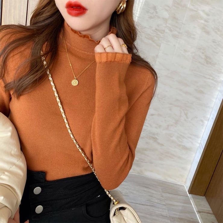 フリル襟 ニットトップス ハイネック | Carpe diem | 詳細画像10 