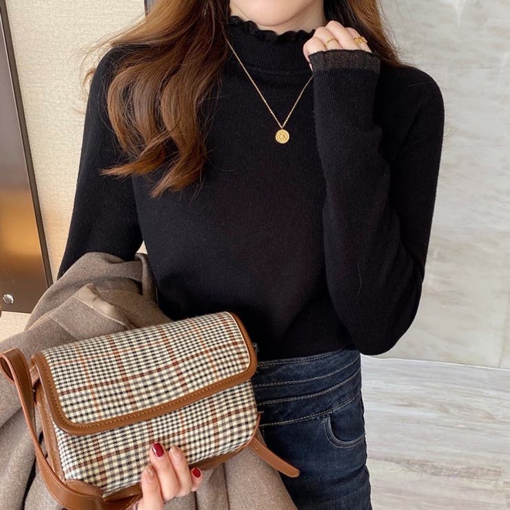 フリル襟 ニットトップス ハイネック | Carpe diem | 詳細画像5 