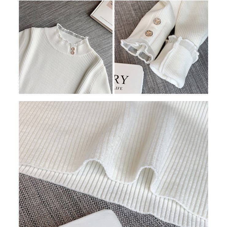 ニットトップス ハイネック メロウフリル | Carpe diem | 詳細画像11 