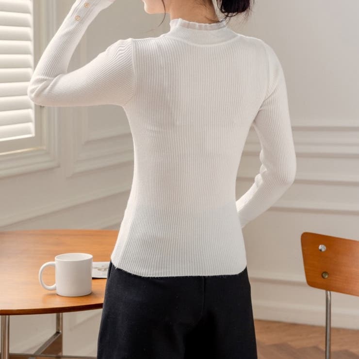 ニットトップス ハイネック メロウフリル | Carpe diem | 詳細画像3 