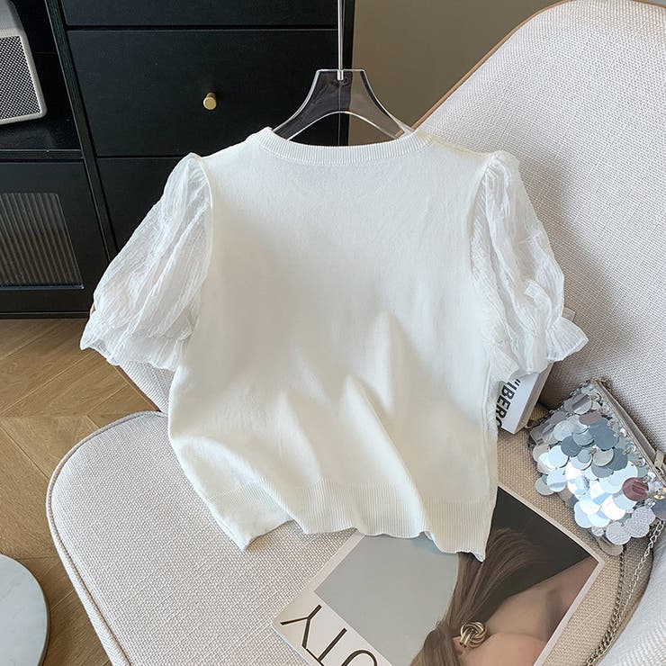 パール付き 半袖ブラウス トップス | Carpe diem | 詳細画像6 