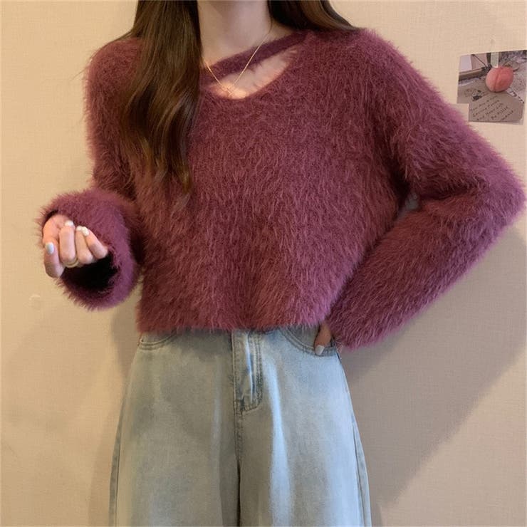 ピンク | ニット シャギーニットトップス ショート丈 | Carpe diem