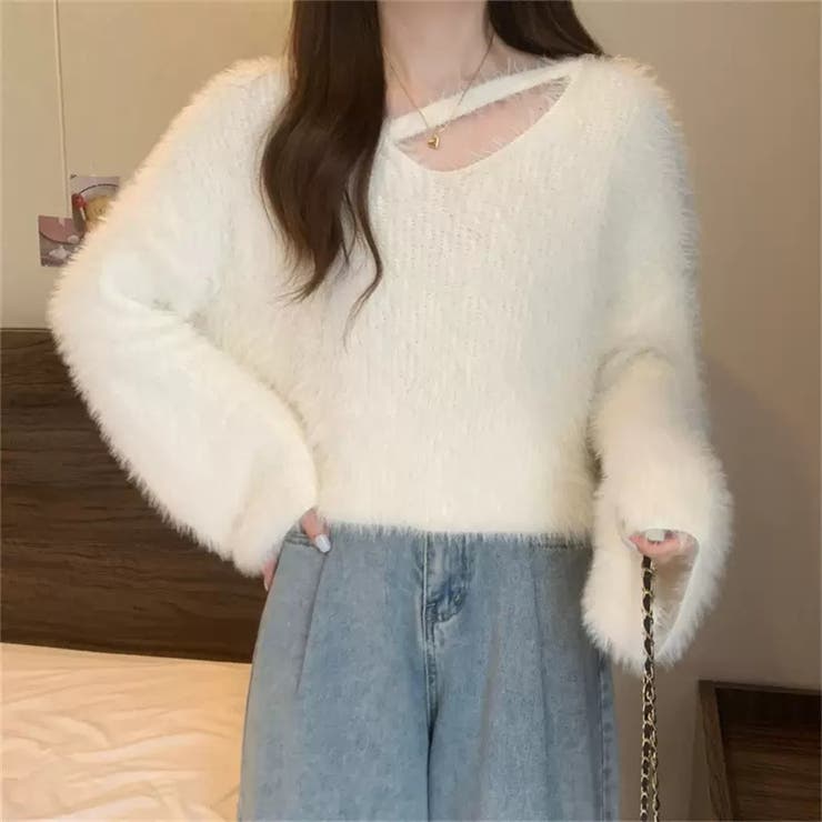 ニット シャギーニットトップス ショート丈 | Carpe diem | 詳細画像1 