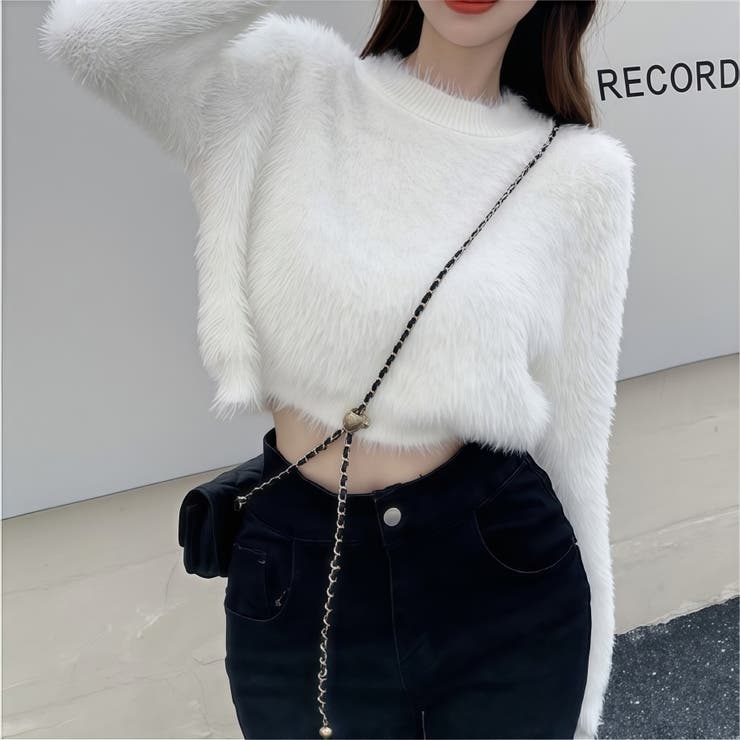 ホワイト | ニット シャギーニットトップス ショート丈 | Carpe diem