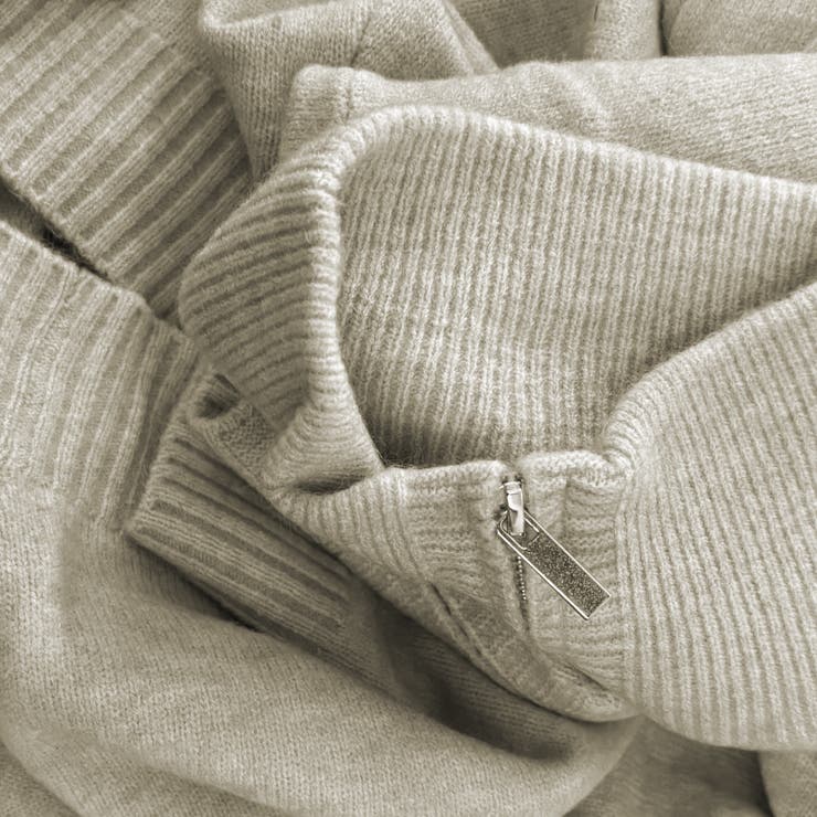 ゆったりダブルジップアップニットブルゾン レディース ニット