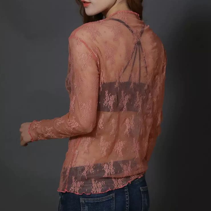 レースチュールトップス 長袖 シアートップス | Carpe diem | 詳細画像11