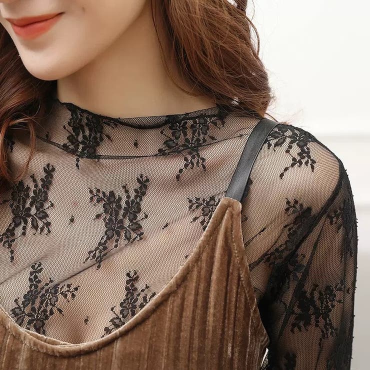 レースチュールトップス 長袖 シアートップス | Carpe diem | 詳細画像5