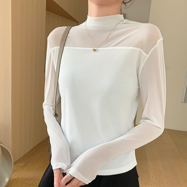 シアートップス シースルー ハイネック[品番：KPDW0000192]｜Carpe