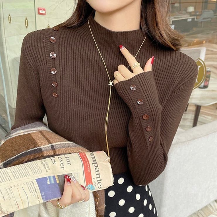 ハイネックニット トップス リブニット | Carpe diem | 詳細画像12 