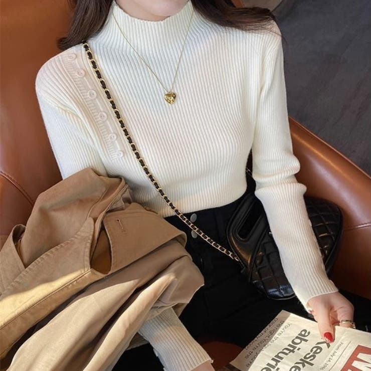 ハイネックニット トップス リブニット | Carpe diem | 詳細画像1 